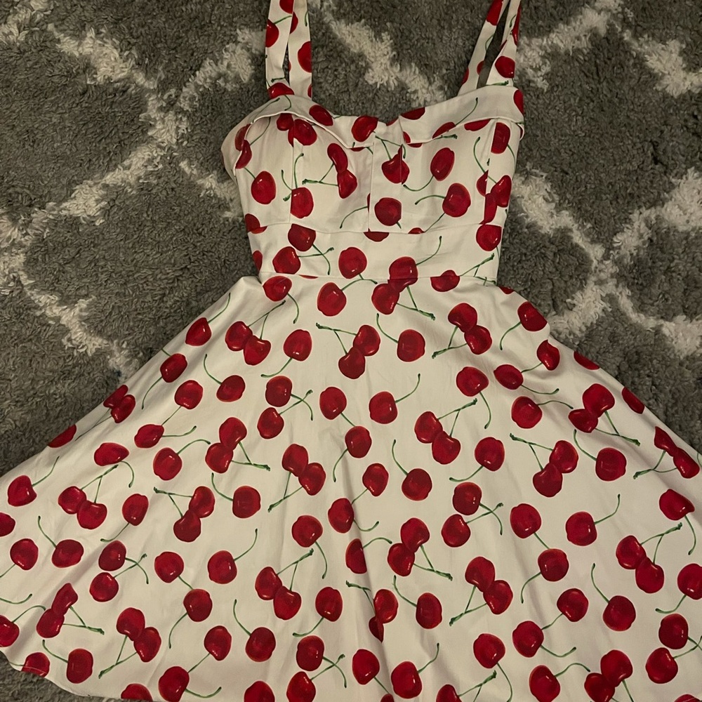 Vintage-Style Cherry Print Dress